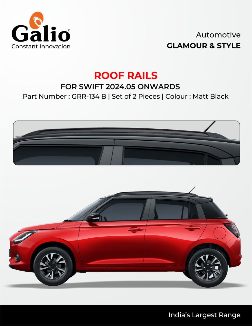 Roof Rails For Maruti Suzuki Swift - Model 2024 Onwards