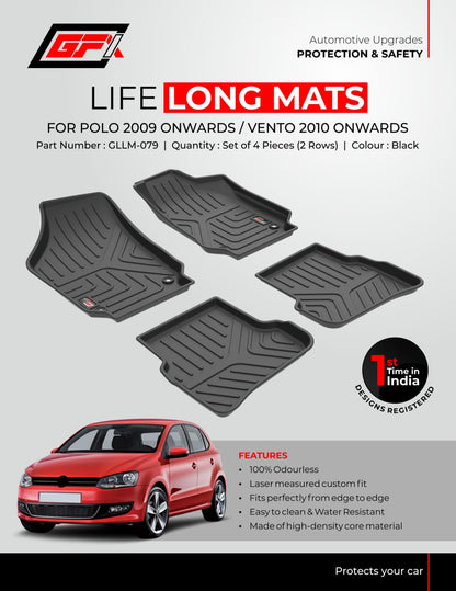 Life Long Mats For Volkswagen Polo/Vento - Model 2010 Onwards