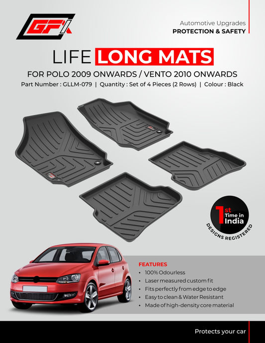 Life Long Mats For Volkswagen Polo/Vento - Model 2010 Onwards