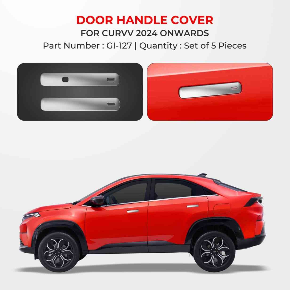 Chrome Finish Door Handle Cover For Tata Curvv - Model 2024 Onwards