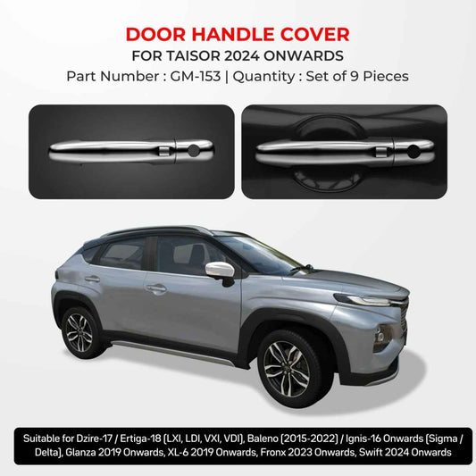 Chrome Finish Door Handle Cover For Toyota Taisor - Model 2024 Onwards