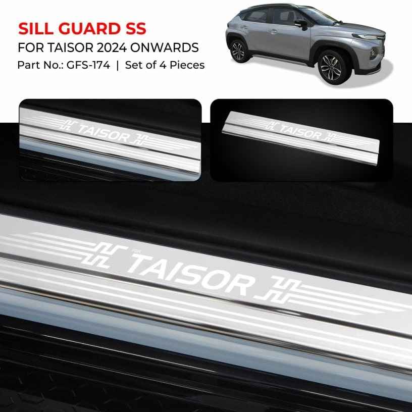 Stainless Steel(SS) Sill Guard For Toyota Taisor - Model 2024 Onwards