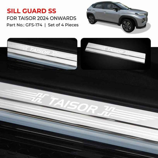 Stainless Steel(SS) Sill Guard For Toyota Taisor - Model 2024 Onwards