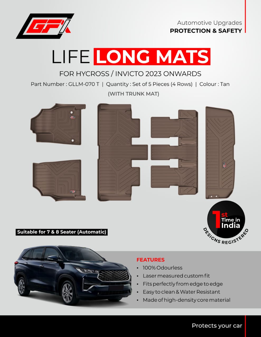 Toyota Innova Hycross - Life Long Mats 2022 Onwards