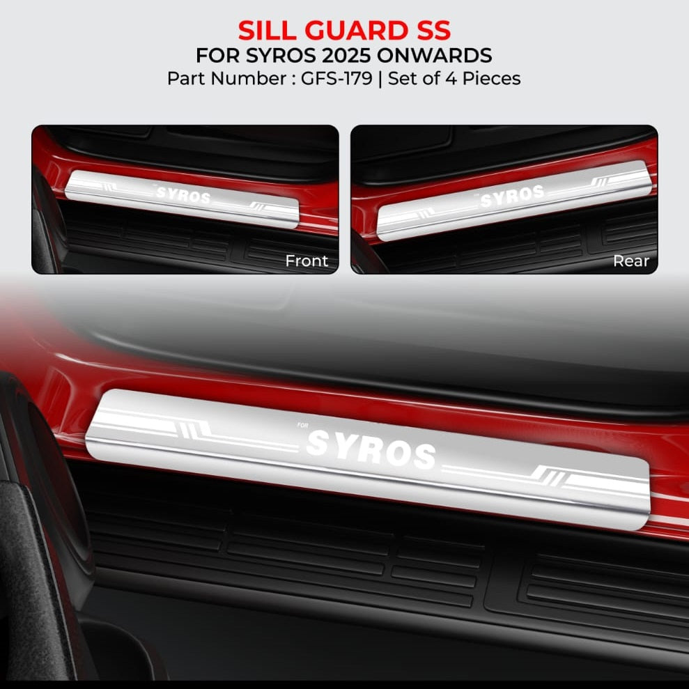 Stainless Steel(SS) Sill Guard For Kia Syros - Model 2025 Onwards