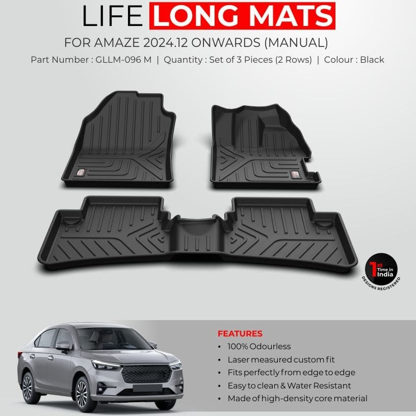 Premium Life Long Mats For Honda Amaze - Model 2024 Onwards