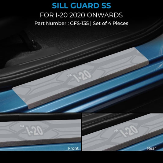 Premium Sill Guard SS For Hyundai I20 - Model 2020 Onwards