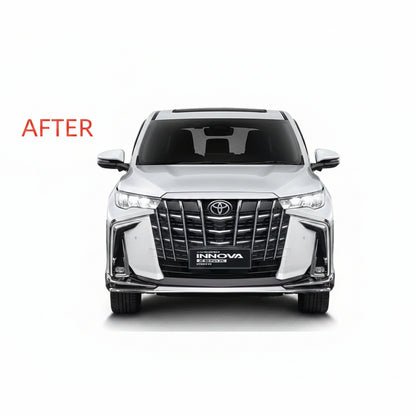 Front view of a white Toyota Innova on a white background with 'AFTER' text.