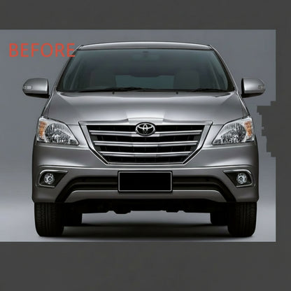 Front view of a Toyota vehicle on a gray background with 'BEFORE' text.