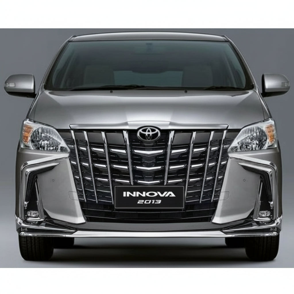 Front view of a Toyota Innova car on a gray background