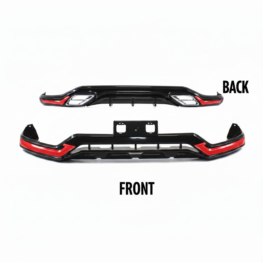 Car bumper shown from front and back on a white background
