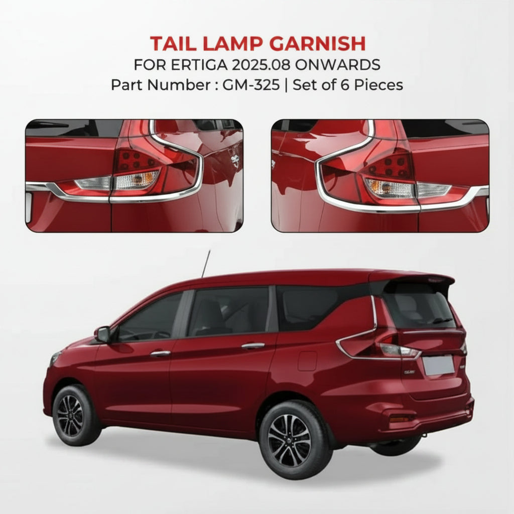 Red car with tail lamp garnish set on a white background
