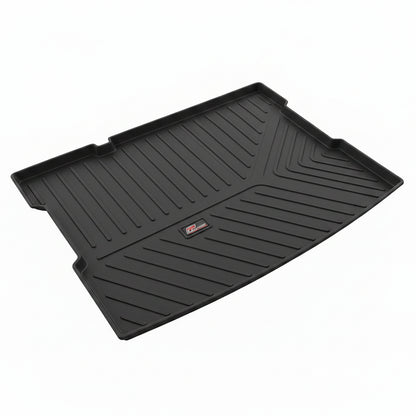 Black car trunk mat for Tata Sierra with a GFX brand logo on a white background