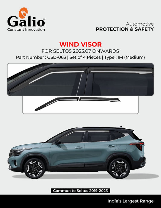 Chome Line Door Visor KIA Seltos -  Model 2023.07 Onwards