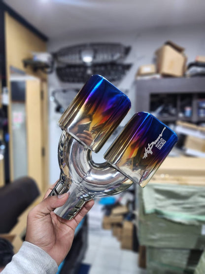 Titanium Square Dual Tip Outlets Exhaust