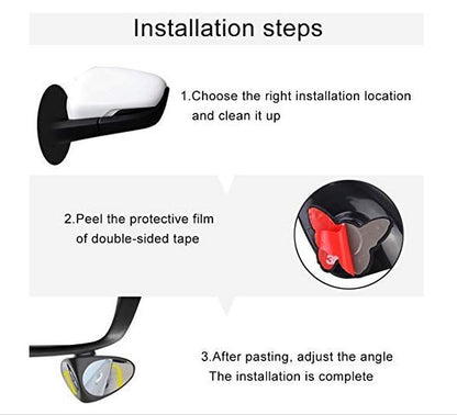3R Car Rear Double View Glass Blind Spot Parking Mirror Adjustable Wide Angle, Blind Spot For Car Tyre