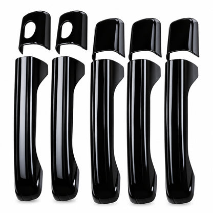 Set of 4 pcs black door handle cover for Bolero Neo on clear white background. 