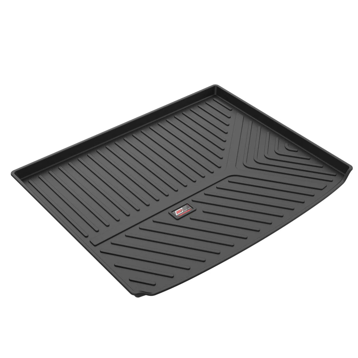 Black car mat for Victoris with a brand logo on a white background