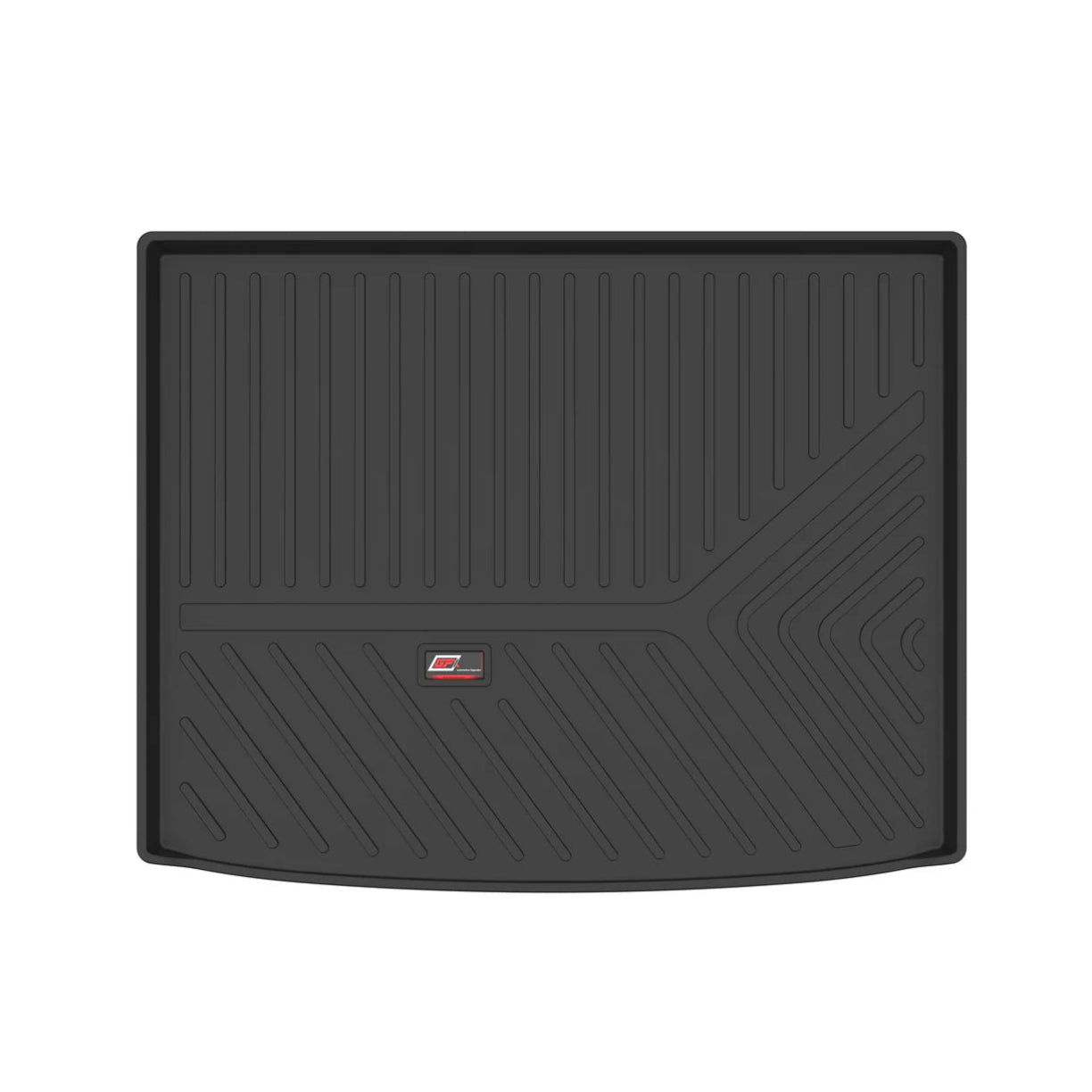 Black car mat for Victoris with a brand logo on a white background
