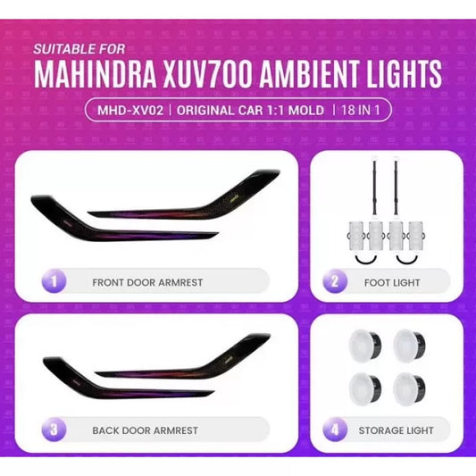 K4 OEM Type Ambient Interior LED Lights For XUV 700 - Model 2021 Onwards