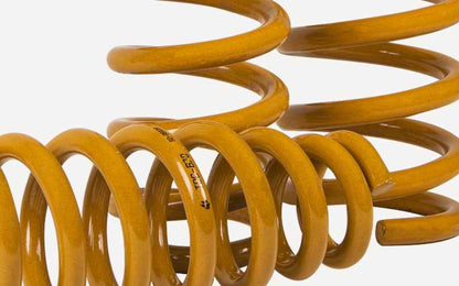 Yellow coil spring on a white background