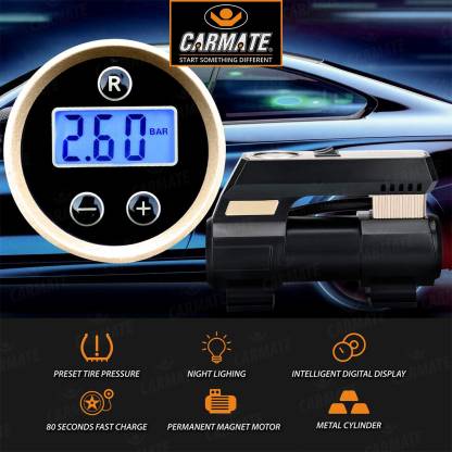 Carmate - Digital Tyre Inflater - 100 psi Tyre Air Pump for Car & Bike