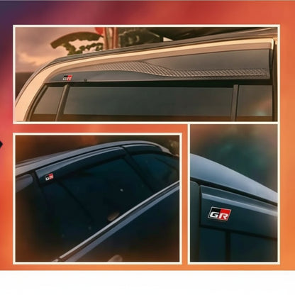 Collage of car roof with 'GR' logo, showcasing different angles.