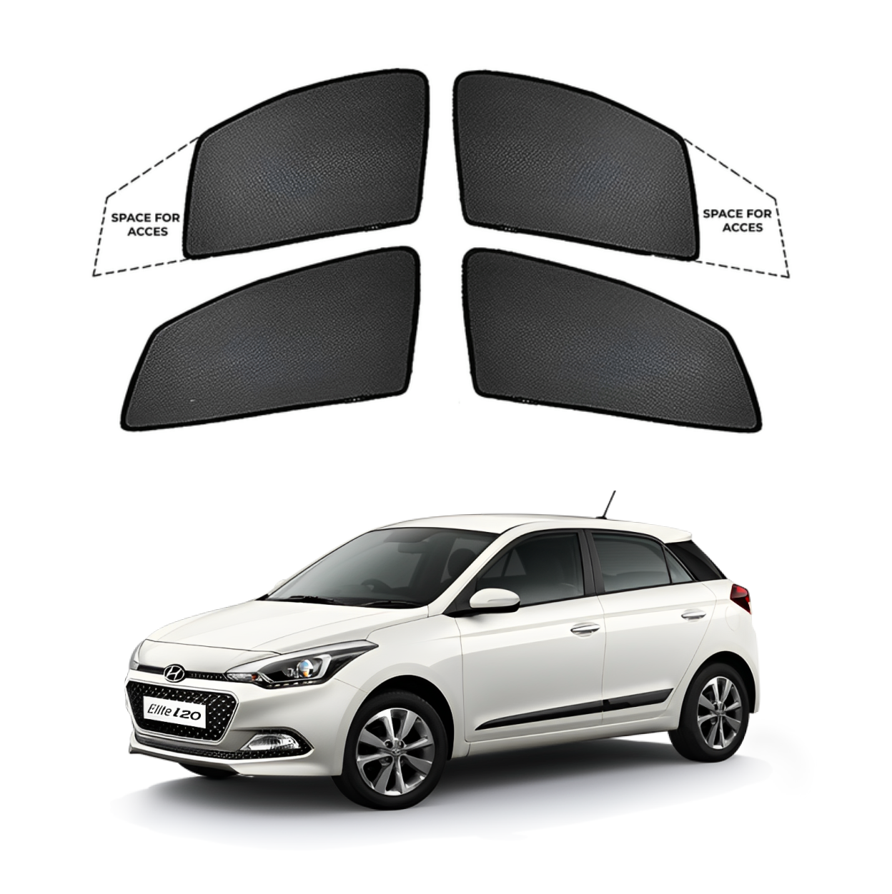 Car Window Fix Black Sunshades For Hyundai I20 Elite