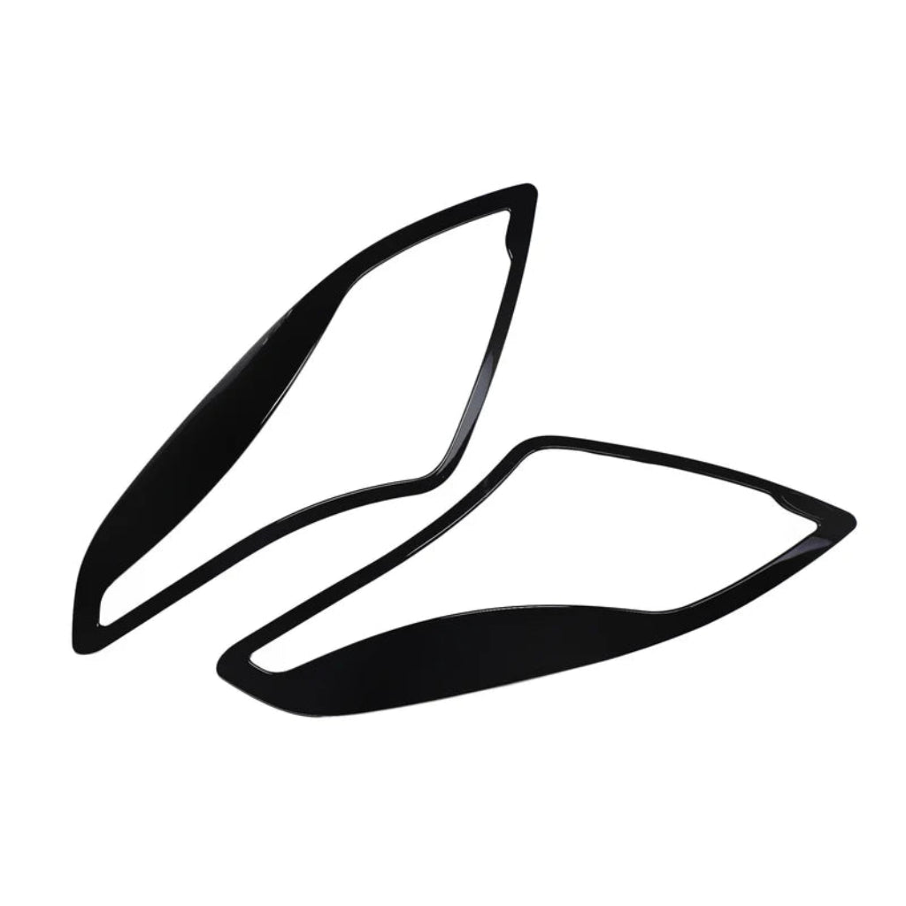 Set of 2 Black headlight cover for Baleno, displayed on a white background.