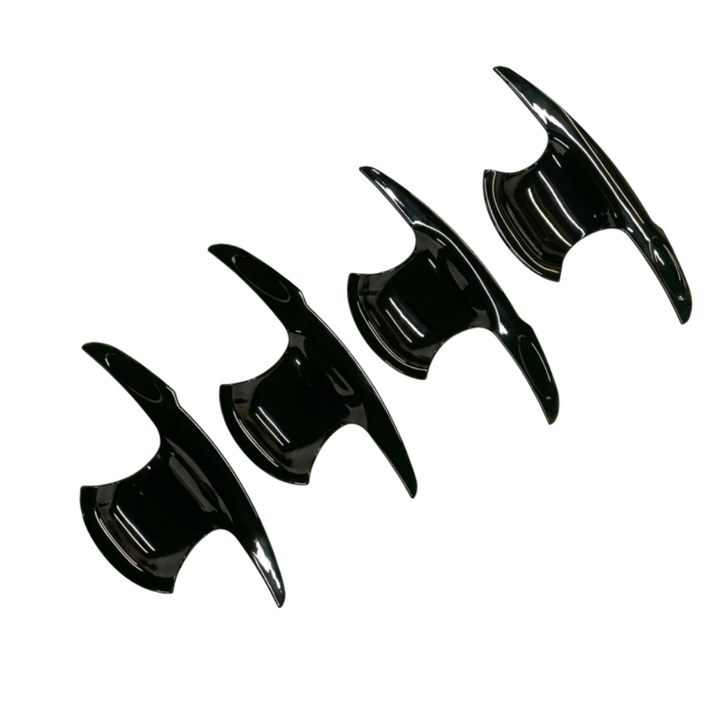 Set of 4 pcs black catch covers for i10 Grand Nios, displayed on a white background. 