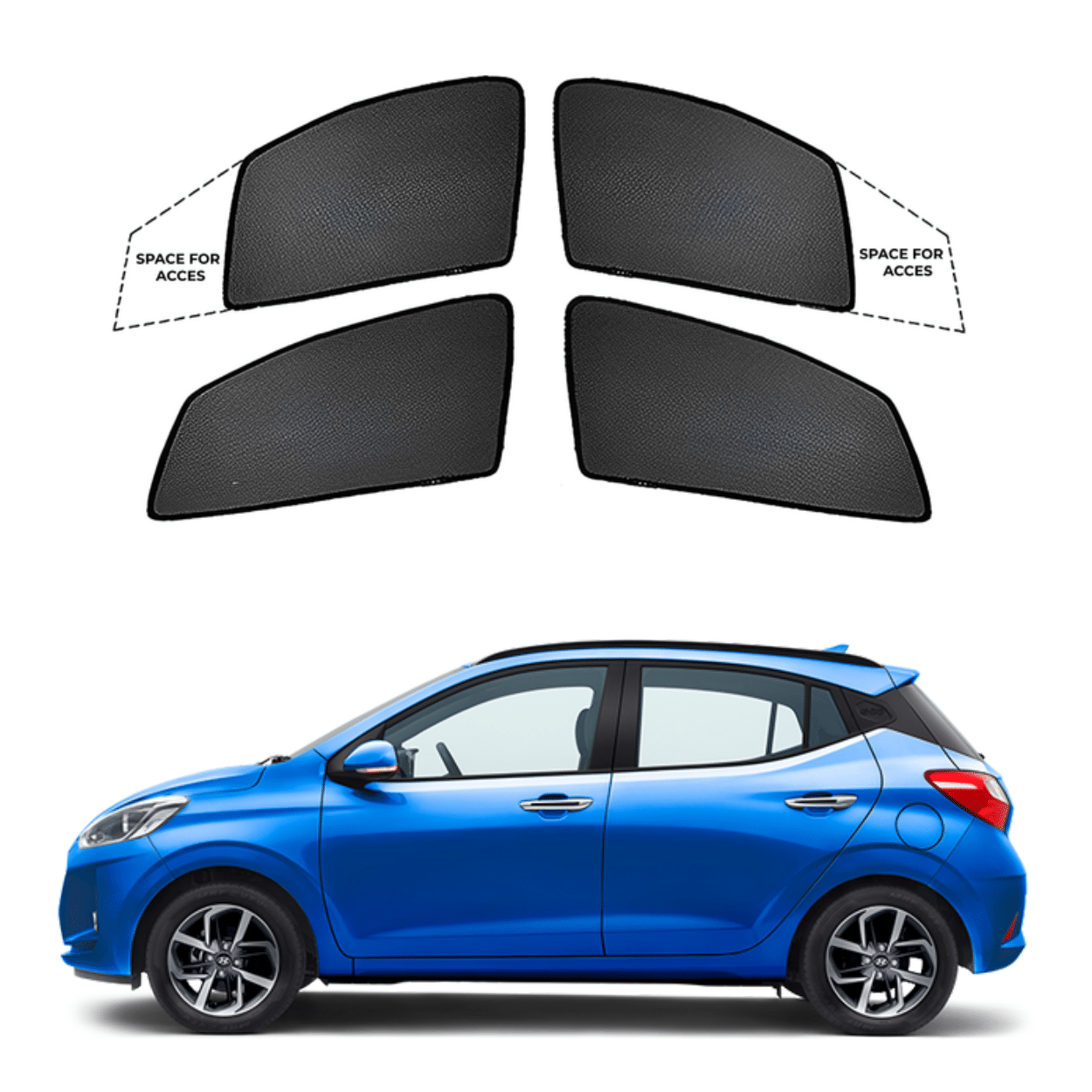Black Sun shade window for Hyundai I10 Nios