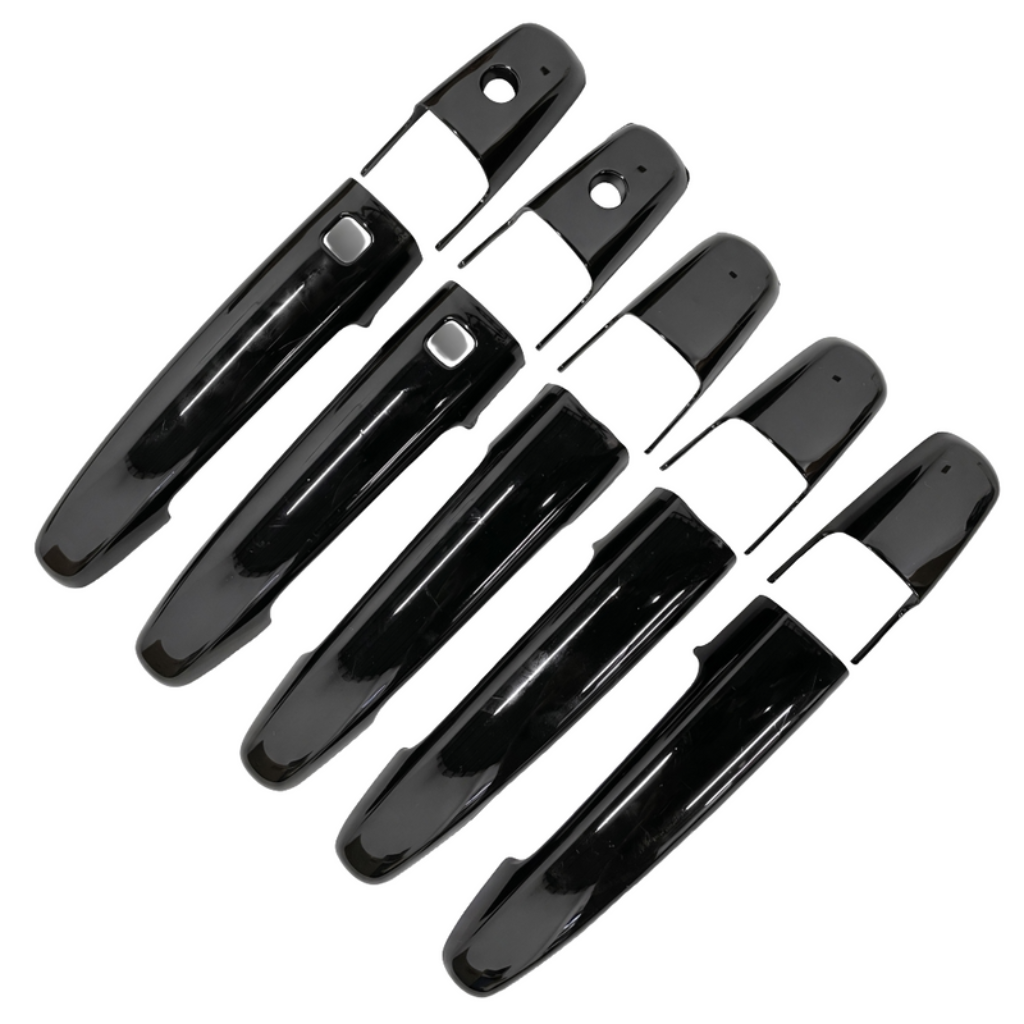 Set of black door handle covers for Fronx, displayed on a white background. 