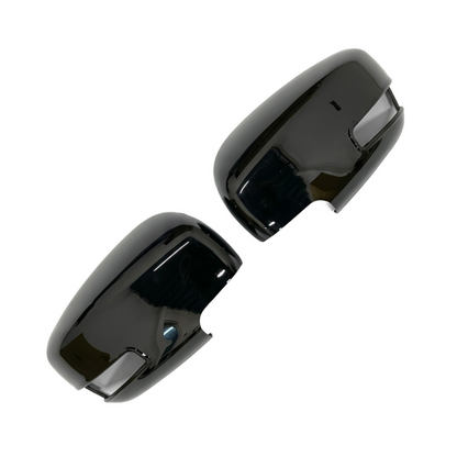 Set of 2 pcs black ORVM covers for Fronx, displayed on a white background. 