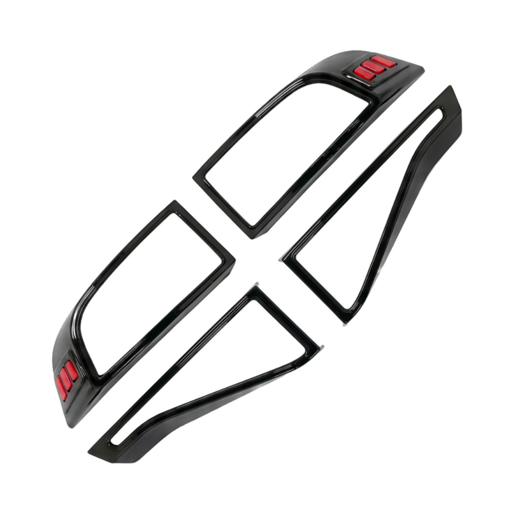 Set of black taillight covers for Fronx, displayed on a white background. 