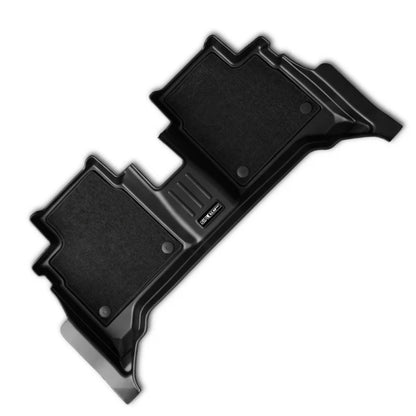 Black molded automotive floor mat with textured fabric inserts and a small visible SILP logo, shown on a plain white background.