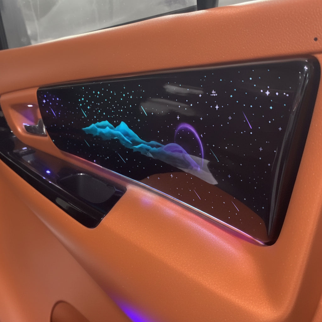 Close-up of a car's panel replacement ambient light for Innova 