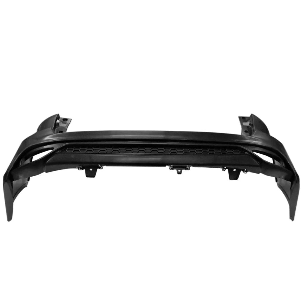 Black car bumper on a white background