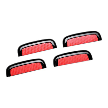 A pair of hybrid black door handle garnish on a white background. 