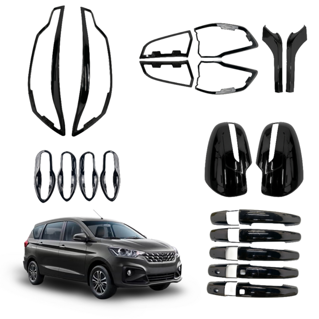 Black Combo Kit for Ertiga, displayed on a white background with a grey car.