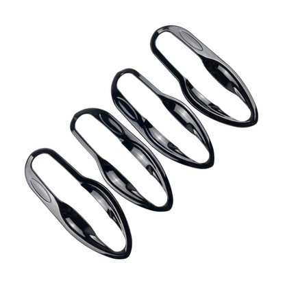 Set of 4 pcs black catch covers for Ertiga, displayed on a white background. 