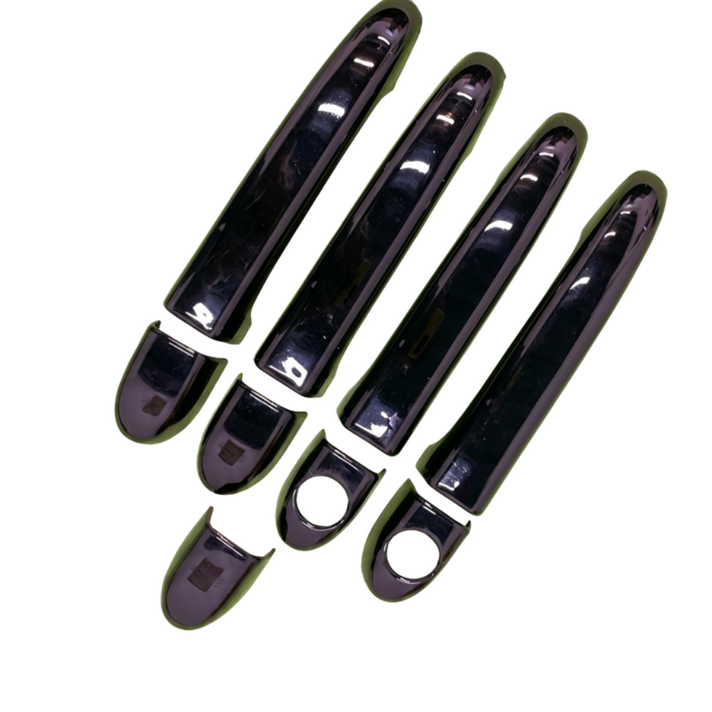 Set of 4 pcs black door handle covers for Tigor, displayed on a white background. 