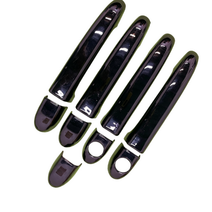 Set of 4 pcs black door handle covers for Tigor, displayed on a white background. 