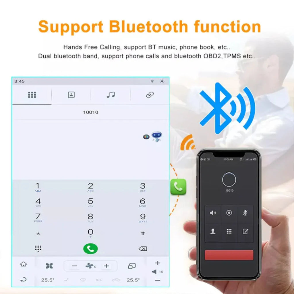 Bluetooth fuctions supported in tesla-style screen for fortuner