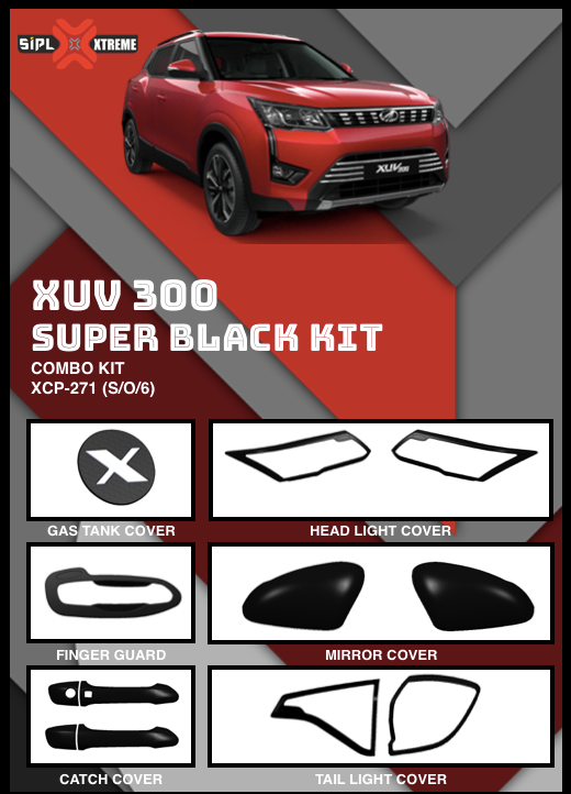 Mahindra Xuv 300 Super Black finish combo kit