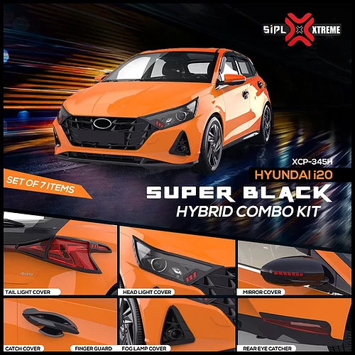 Hyundai i20 2020 super black finish combo kit