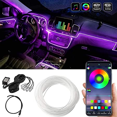 As fast as a flash Disappointed strike RGB App LED Car Atmosphere Light With Optic Fibre Cable