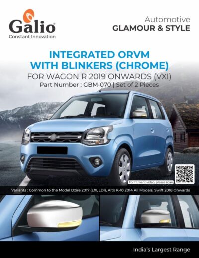 Chrome Finish Maruti Suzuki Wagon-R Integrated ORVM Cover With Blinkers