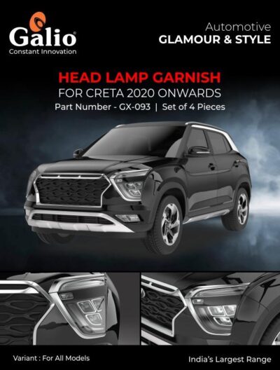 Chrome Finish Head Lamp Garnish for New Hyundai creta