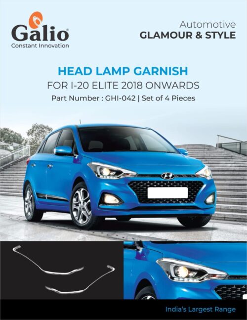 Chrome Finish Head Lamp Garnish for Hyundai I20 Elite