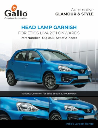 Chrome Finish Head Lamp Garnish for Toyota Etios Liva